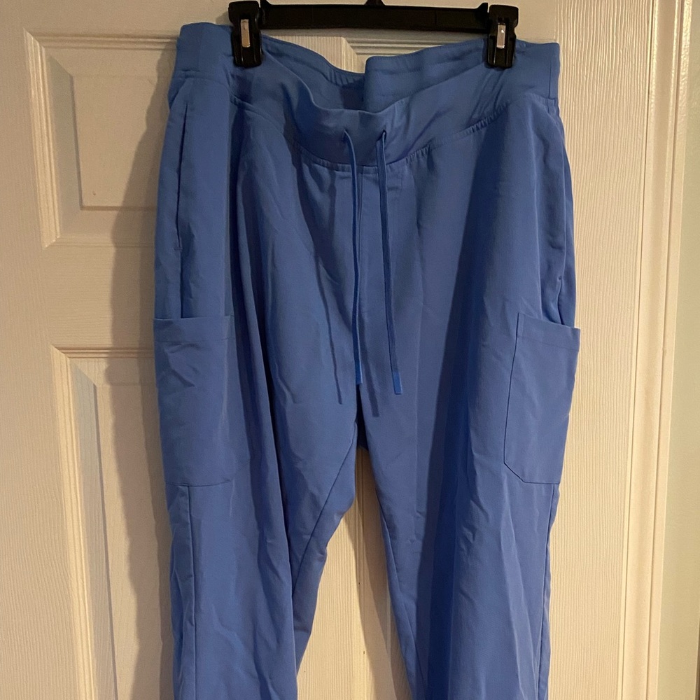 Mandala scrub pants ceil blue